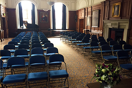 Civil Ceremony in the Court Room at Christ's Hospital School, near Horsham, West Sussex Civil Ceremony in the Court Room at Christ's Hospital School, near Horsham, West Sussex